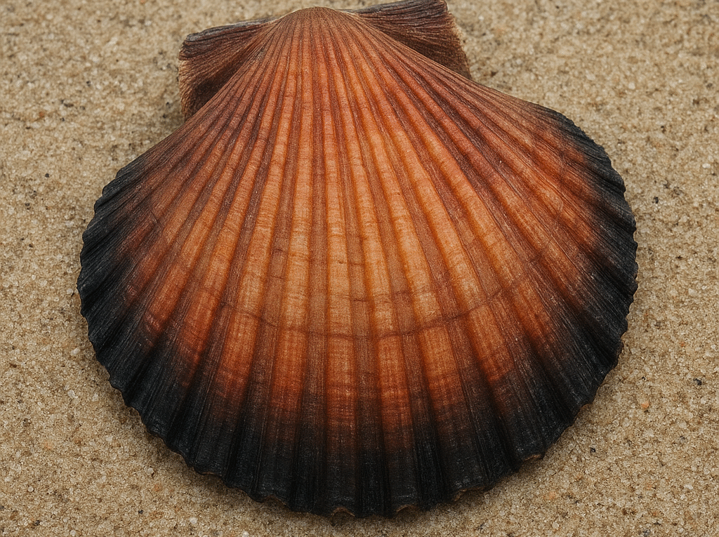 Małż Pecten fumatus