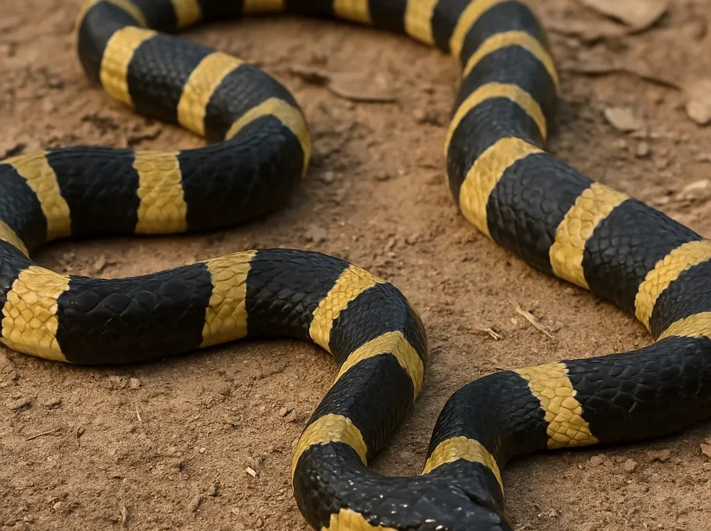 Krait paskowany – Bungarus fasciatus