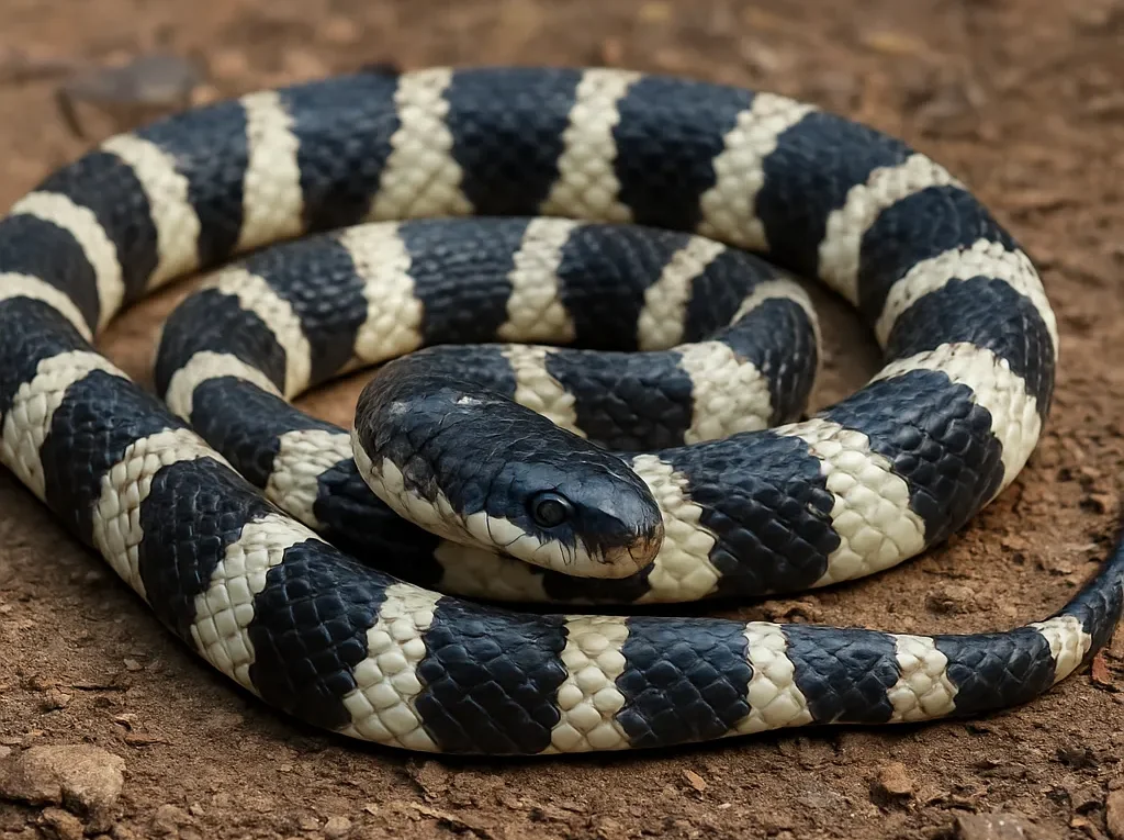 Krait indyjski – Bungarus caeruleus