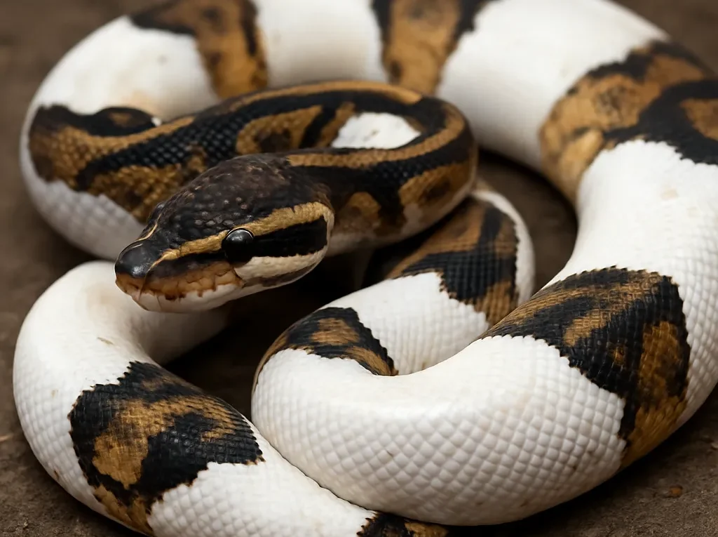 Pyton królewski piebald – Python regius (odmiana barwna)