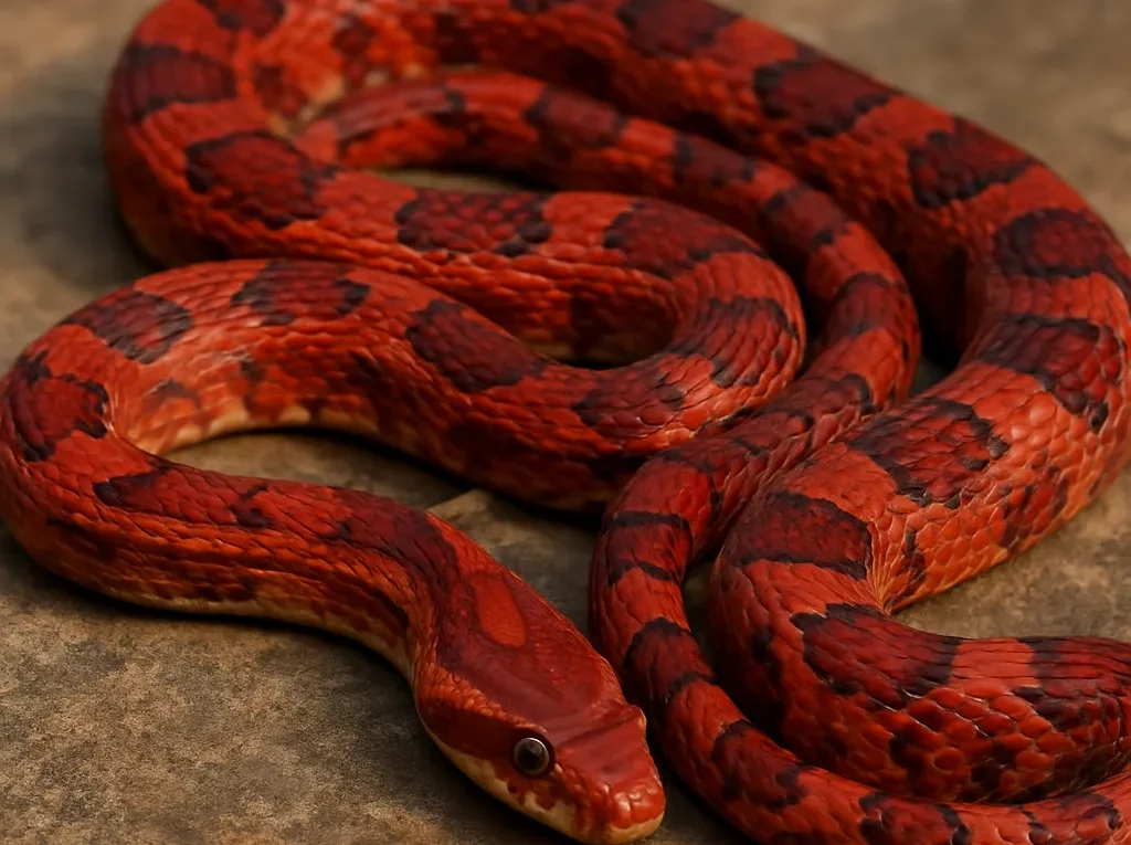 Wąż zbożowy bloodred – Pantherophis guttatus (odmiana barwna)