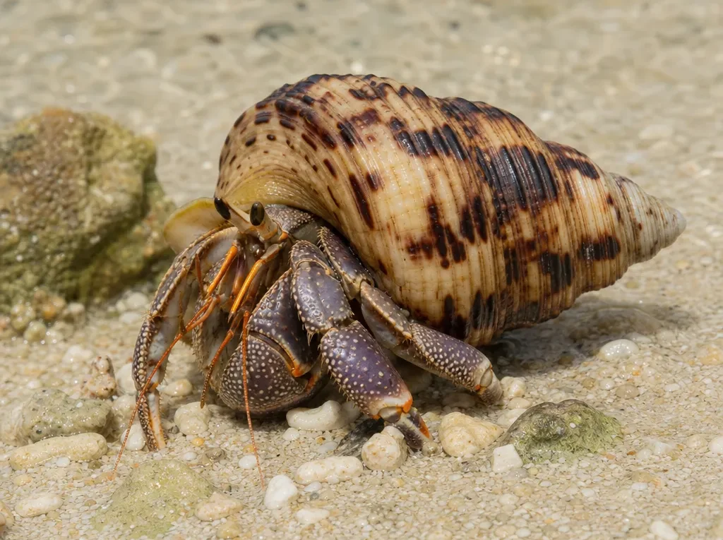 Krab pustelnik pasiasty - Clibanarius vittatus - krab pustelnik