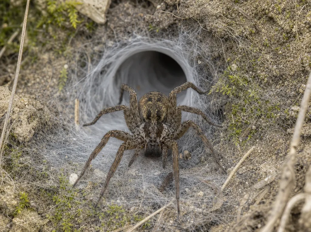 Lejkówka labiryntowa - Agelena labyrinthica - pająk