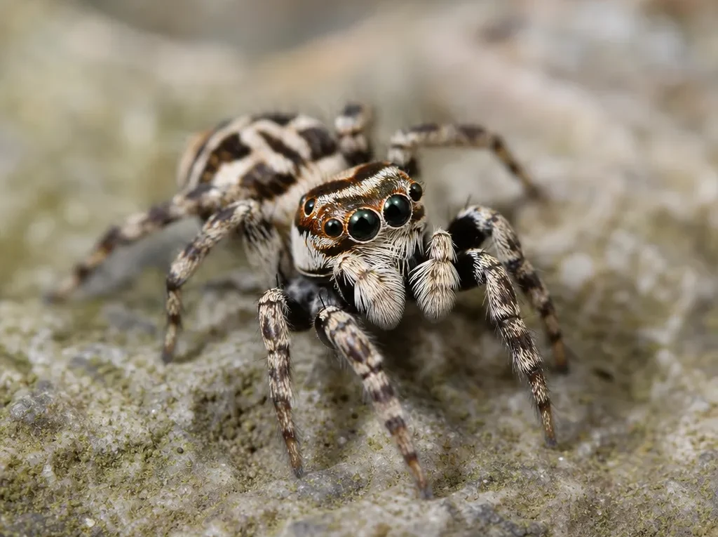 Skakun arlekinowy - Salticus scenicus - pająk