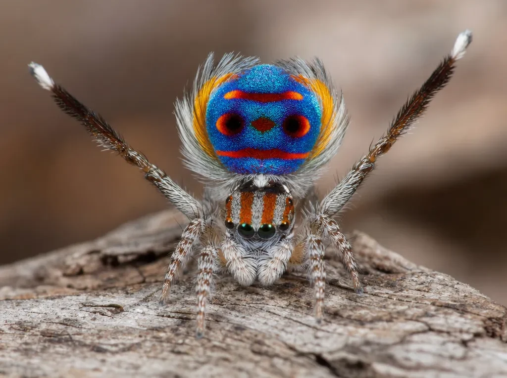 Pająk pawik wspaniały - Maratus speciosus - pająk