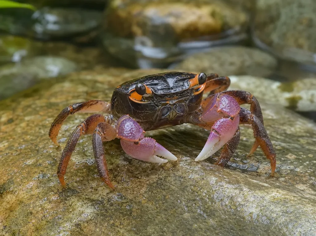 Krab mandarynkowy - Geosesarma notophorum - krab słodkowodny