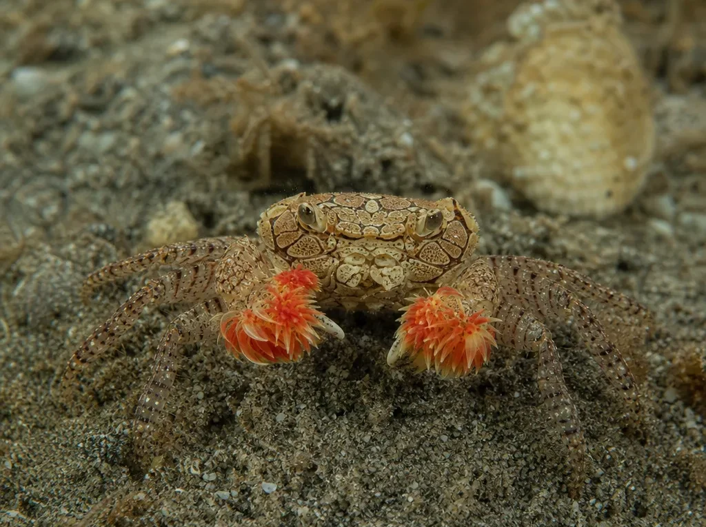 Krab pom-pom - Lybia tessellata - krab