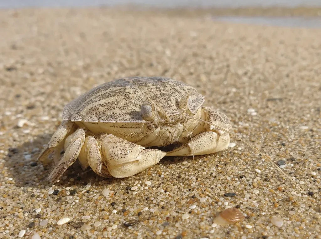 Krab piaskowy pacyficzny - Emerita analoga - krab piaskowy